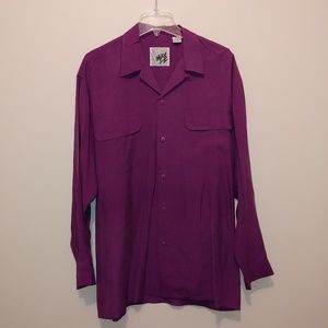 B MAX 100% silk vintage men's button-down EUC